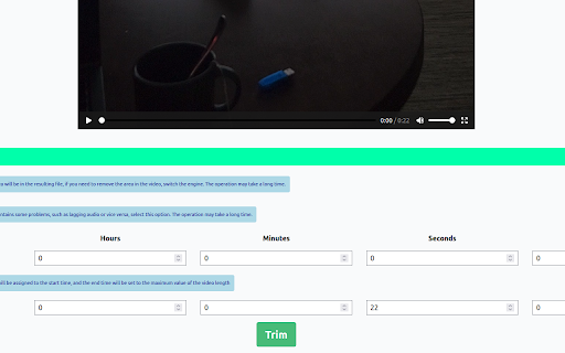 Trim video online  from Chrome web store to be run with OffiDocs Chromium online