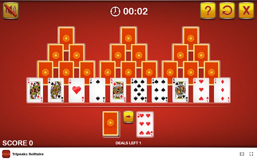 Tripeaks Solitaire Clear three peaks with strategic moves!  from Chrome web store to be run with OffiDocs Chromium online