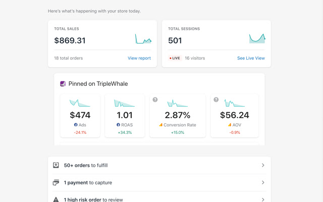 TripleWhale daripada kedai web Chrome untuk dijalankan dengan OffiDocs Chromium dalam talian