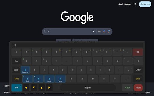 Türkçe Web Klavyesi  from Chrome web store to be run with OffiDocs Chromium online