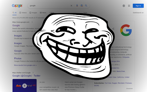 Trollface Me Chrome Extension  from Chrome web store to be run with OffiDocs Chromium online