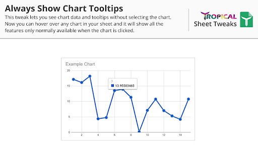Tropical Sheet Tweaks  from Chrome web store to be run with OffiDocs Chromium online