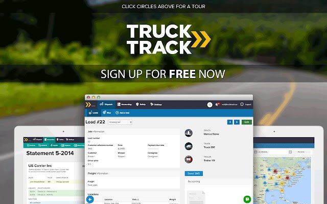 TruckTrack מחנות האינטרנט של Chrome להפעלה עם OffiDocs Chromium באינטרנט