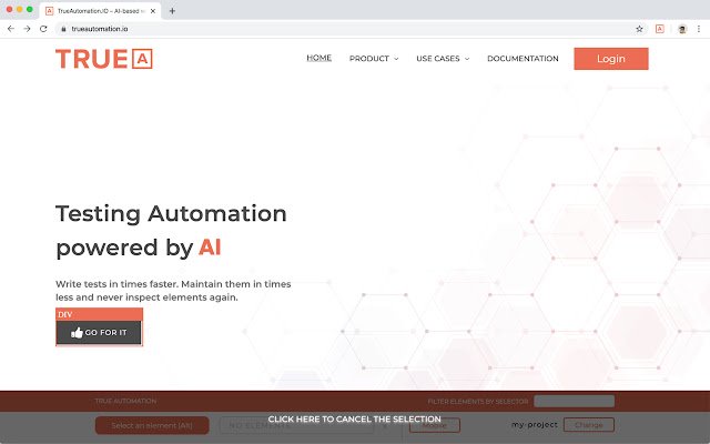 Pomocnik do rejestratora testów wizualnych TrueAutomation ze sklepu internetowego Chrome, który można uruchomić z OffiDocs Chromium online