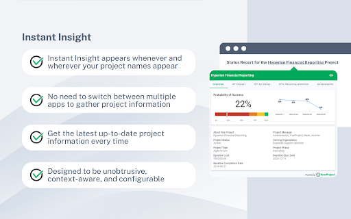 TrueProject Instant Insight  from Chrome web store to be run with OffiDocs Chromium online