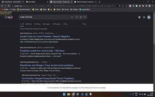 Trump quote  from Chrome web store to be run with OffiDocs Chromium online
