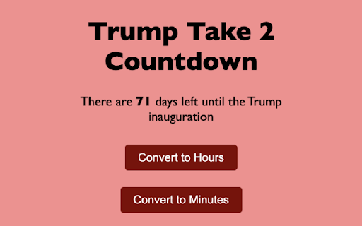 Trump Take 2 Countdown  from Chrome web store to be run with OffiDocs Chromium online