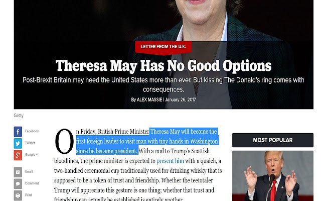 Trump with tiny hands  from Chrome web store to be run with OffiDocs Chromium online