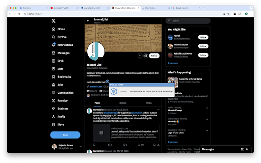 Trust URI Validator Extension  from Chrome web store to be run with OffiDocs Chromium online