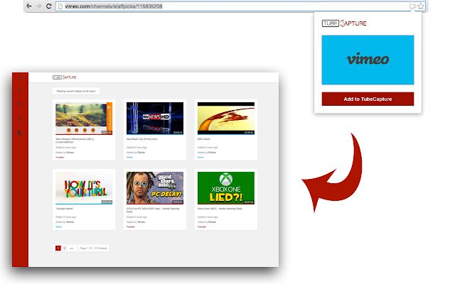 TubeCapture از فروشگاه وب Chrome با OffiDocs Chromium به صورت آنلاین اجرا می شود