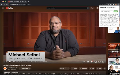 Tubechat  from Chrome web store to be run with OffiDocs Chromium online