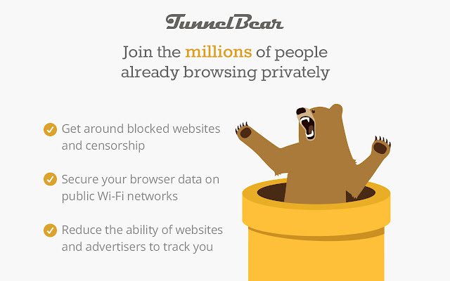 TunnelBear VPN dal negozio web di Chrome da eseguire con OffiDocs Chromium online