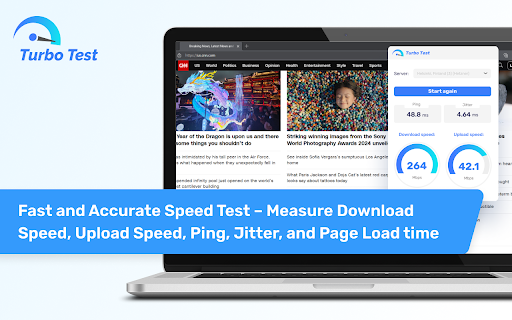 Turbo Test: Speed Test Tool, Wifi Speed Test  from Chrome web store to be run with OffiDocs Chromium online