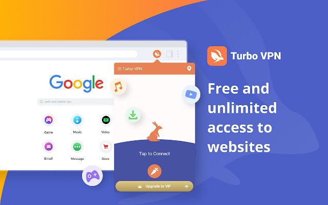 Turbo VPN Secure VPN Proxy ฟรีจาก Chrome เว็บสโตร์ที่จะรันด้วย OffiDocs Chromium ออนไลน์