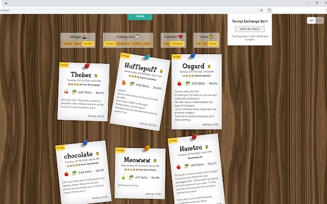 Turnip Exchange Sort  from Chrome web store to be run with OffiDocs Chromium online