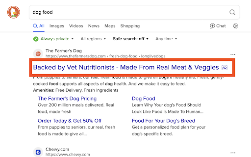 Turn off Ads on DuckDuckGo  from Chrome web store to be run with OffiDocs Chromium online
