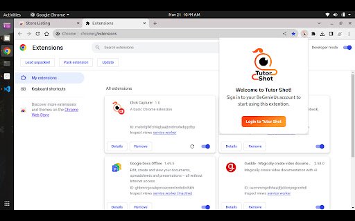 Tutor Shot  from Chrome web store to be run with OffiDocs Chromium online