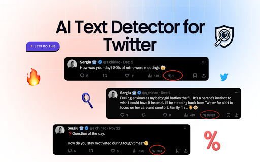 Tweet Detective AI text detection for X from Chrome web store to be run with OffiDocs Chromium online Tweet Detective AI text detection for X from Chrome web store to be run with OffiDocs Chromium online
