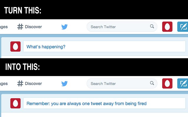 TweetFired: pengingat dari toko web Chrome untuk dijalankan dengan OffiDocs Chromium online