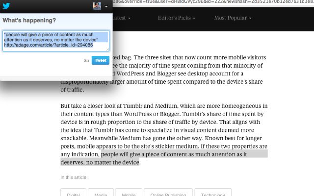 Tweet Highlight  from Chrome web store to be run with OffiDocs Chromium online
