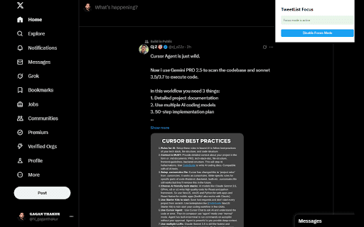 TweetList Focus Distraction Free Twitter Lists  Focus Mode for X  from Chrome web store to be run with OffiDocs Chromium online