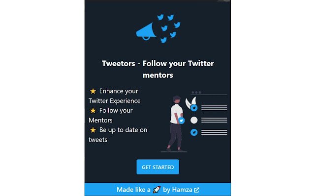 Tweetors  from Chrome web store to be run with OffiDocs Chromium online