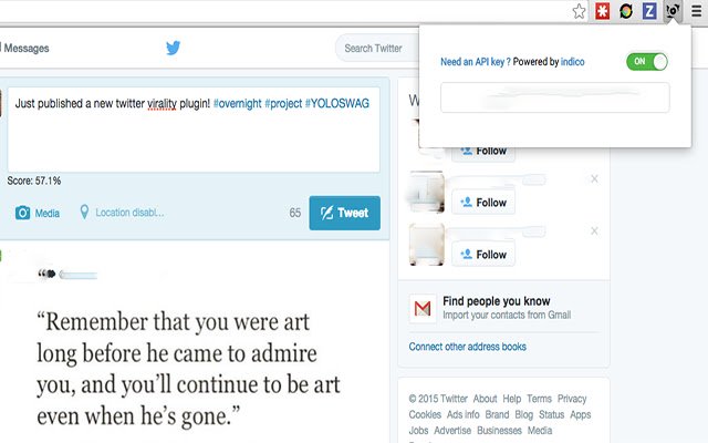 tweet score  from Chrome web store to be run with OffiDocs Chromium online