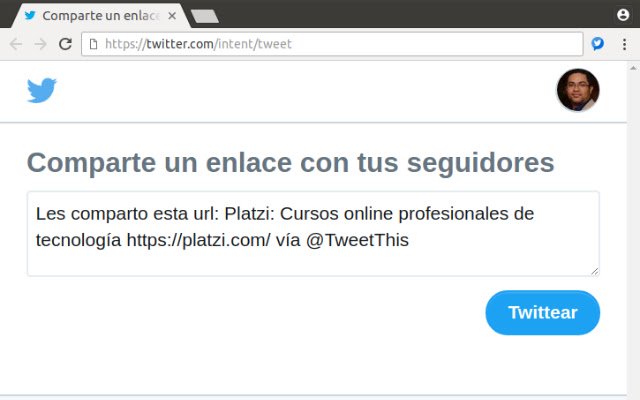 TweetThis de la tienda web de Chrome se ejecutará con OffiDocs Chromium en línea