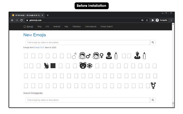 Twemoji pour Chrome de la boutique en ligne Chrome doit être exécuté avec OffiDocs Chromium en ligne