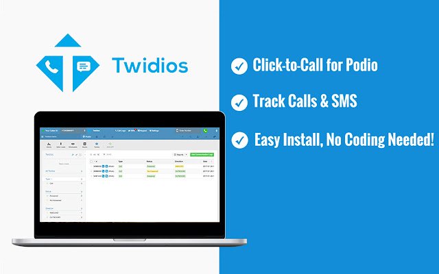 Twidios for Podio  from Chrome web store to be run with OffiDocs Chromium online
