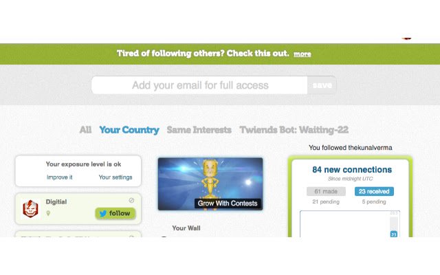 Twiends Bot dari toko web Chrome untuk dijalankan dengan OffiDocs Chromium online