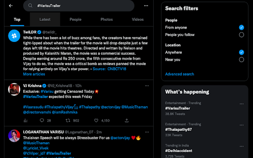 TwiLDR  from Chrome web store to be run with OffiDocs Chromium online