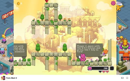 Twin Shot 2 Game Defend your territory with bows and arrows!  from Chrome web store to be run with OffiDocs Chromium online