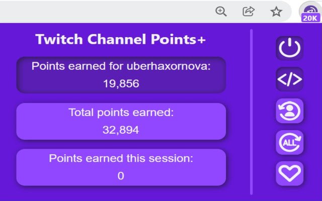 Twitch Channel Points+  from Chrome web store to be run with OffiDocs Chromium online