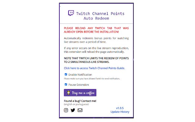 Twitch Channel Points Tự động đổi từ cửa hàng Chrome trực tuyến để chạy với OffiDocs Chrome trực tuyến