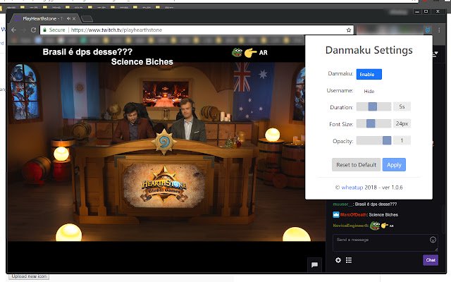 Twitch Chat Danmaku  from Chrome web store to be run with OffiDocs Chromium online