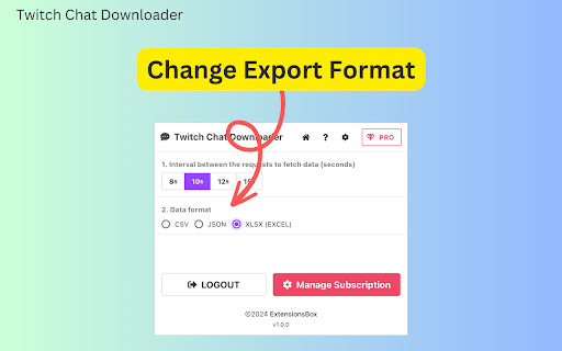 Twitch Chat Downloader from Chrome web store to be run with OffiDocs Chromium online Twitch Chat Downloader from Chrome web store to be run with OffiDocs Chromium online