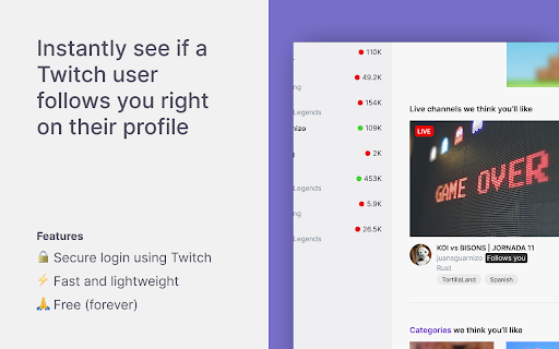 Twitch Follower Badge  from Chrome web store to be run with OffiDocs Chromium online