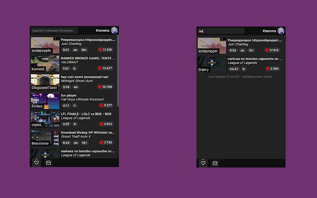 Chrome 网上商店的 Twitch Right Now 将与 OffiDocs Chromium 在线运行