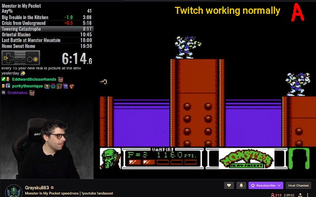Twitchsempra  from Chrome web store to be run with OffiDocs Chromium online