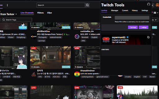 Twitch Tools  from Chrome web store to be run with OffiDocs Chromium online