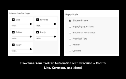 Twitter AI Bot Auto Like, Comment Grow from Chrome web store to be run with OffiDocs Chromium online Twitter AI Bot Auto Like, Comment Grow from Chrome web store to be run with OffiDocs Chromium online
