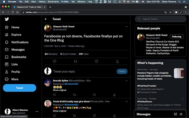 Twitter Animals  from Chrome web store to be run with OffiDocs Chromium online
