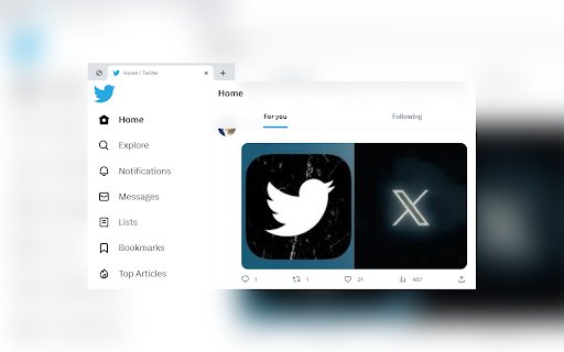 TwitterBird  from Chrome web store to be run with OffiDocs Chromium online