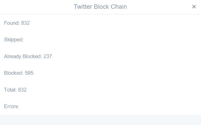 Twitter Block Chain  from Chrome web store to be run with OffiDocs Chromium online