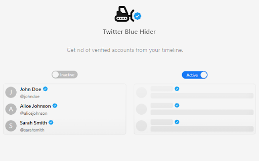 Twitter Blue Hider  from Chrome web store to be run with OffiDocs Chromium online