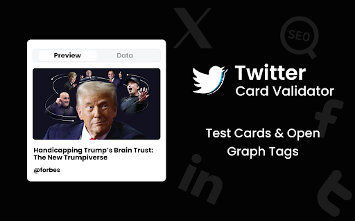 Twitter Card Validator  from Chrome web store to be run with OffiDocs Chromium online