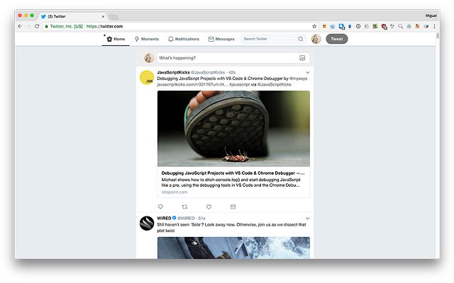 Twitter Declutter de Chrome web store se ejecutará con OffiDocs Chromium en línea