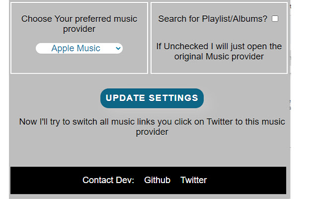 Twitter Music Provider  from Chrome web store to be run with OffiDocs Chromium online