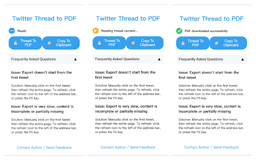 Twitter Thread Exporter  from Chrome web store to be run with OffiDocs Chromium online